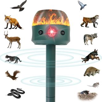 OEM Repelente Ultras&oacute;nico Solar Para Animales, 5 Modos, Para Exteriores, Antigatos, Antiardillas, Detector De Movimiento, Llama Luminosa, Motor De Vibraci
