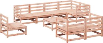 vidaXL Juego De Sof&aacute;s De Jard&iacute;n 9 Pzas Madera Maciza De Abeto Douglas Vidaxl