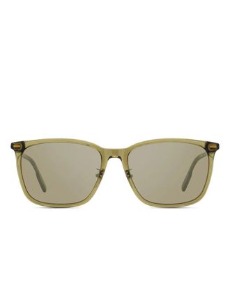 Ermenegildo Zegna Zonnebril met rechthoekig montuur - Groen