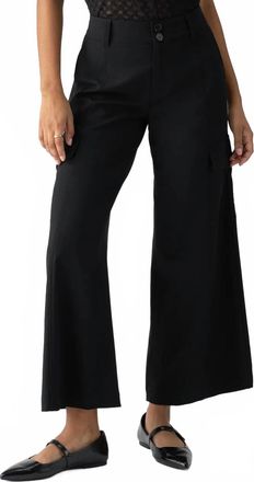 Sanctuary Rebel Wide Leg Standard Rise Crop Pant In Black