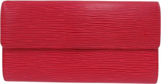 Louis Vuitton Epi Castilian Red Epi Leather Long Wallet (Tri-Fold) (Pre-Owned)