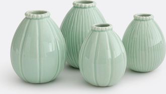 La Redoute Interieurs Set van 4 porseleinen vazen, AQUORA