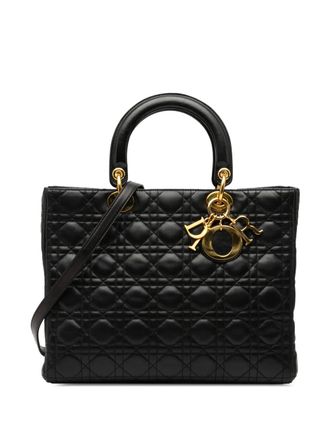 Dior 1997 Large Lambskin Cannage Lady Dior satchel - women - Lambskin - One Size - Black