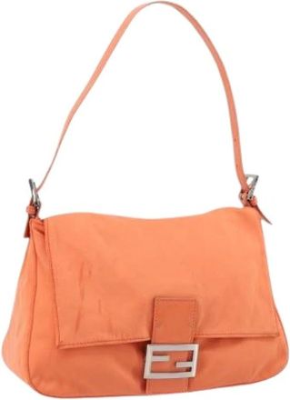 Fendi Pre-owned Shoulder Bag - Dames - Vintage Schoudertas - Oranje - ONE Size - Leer - Vintage