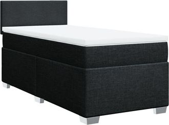 vidaXL Vidaxl - Cama Box Spring Con Colch&oacute;n Tela Negro 90x200 Cm