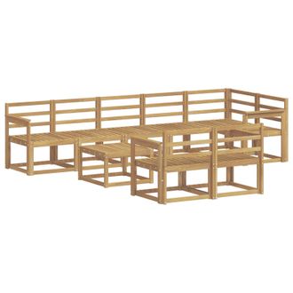 vidaXL Conjunto De Sof&aacute;s De Exterior 9 Pcs Blanco Vidaxl