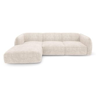Sia Home Sof&aacute; cama izquierdo terciopelo tramado crema