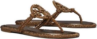 Tory Burch Miller Knotted Crystal Flip Flop in Copper Freeze at Nordstrom, Size 7.5