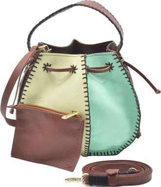 Carlos Falchi Tall Bucket Leather Bag in Lemon Lime at Nordstrom