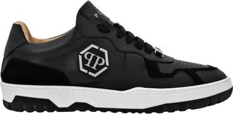 Philipp Plein Mix Leather Lo-Top Sneakers - unisex - Sneakers - Zwart - 35 EU - Leer - Schoenen