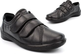 Generic Womens Leather Shoes Womens Touch Fastening Shoes Size 5 Comfort Shoe Size 3 Ladies Real Leather Shoe Touch Fastening Lightweight Comfort Sizes 3-8 Bl