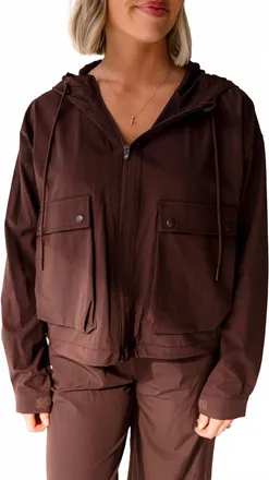 Thread & Supply Walker Hooded Jacket In Coffee Bean