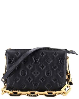 Louis Vuitton Black Monogram Embossed Lambskin Coussin Bb
