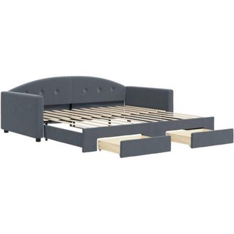 vidaXL Vidaxl - Sof&aacute; Cama Nido Con Cajones Terciopelo Gris Oscuro 100x200 Cm