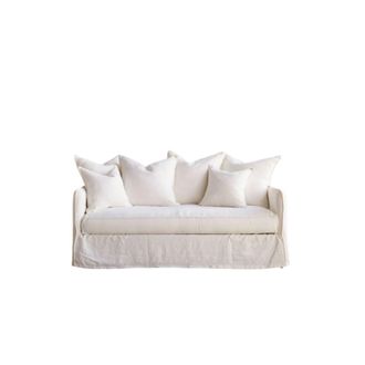 Tikamoon Sof&aacute; de lino blanco, 3 plazas