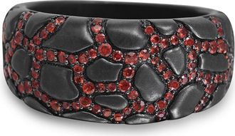LuvMyJewelry Fiery Ascent Sterling Silver & Garnet Band Men Ring in Grey at Nordstrom, Size 11