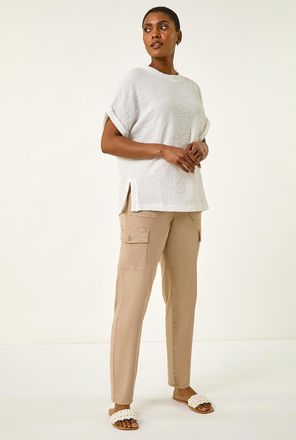 Roman Textured Crepe Boxy Shirt
