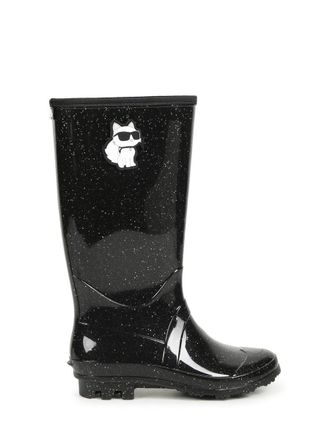 Karl Lagerfeld Waterproof Synthetic Rain Boot - Black