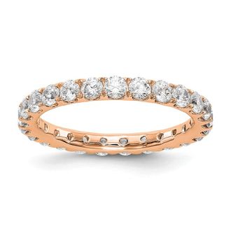 Diamond2Deal 14k Rose Gold Lab Grown Diamond Eternity Wedding Band Ring 1.5Ct Clarity- VS Color- D-E