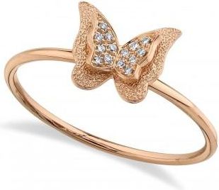 Allurez Diamond Butterfly Ring 14K Rose Gold (0.04ct)