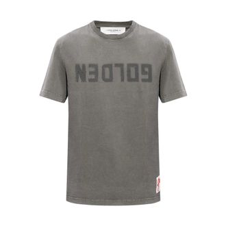 Golden Goose T-Shirts, male, Gray, Size: XL Logo T-Shirt
