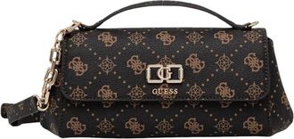 Guess Emelie Logo Crossbody - Dames - Handtassen - Bruin - ONE Size - Leer - Tassen