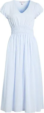 Chelsea28 Puff Sleeve Midi Dress in Blue Halogen at Nordstrom, Size Xx-Small