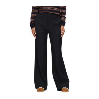 Notre-V Nv-Irene Wijde Broek - Dames - Broeken - Blauw - Maat: M Poliester