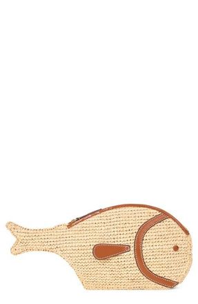 Staud Pesce Raffia Clutch in Natural/Tan at Nordstrom