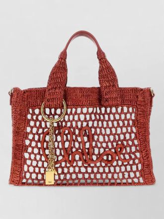 Chlo&eacute; summer banana raffia tote bag