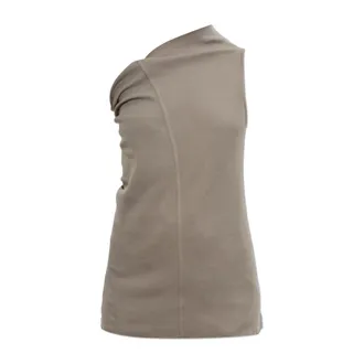 Rick Owens Tops, Dames, Beige, M, Katoen, Athena Gedrapeerde Top