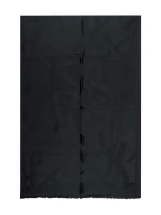 Saint Laurent Cassandre sjaal met monogram en franje - Zwart