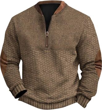 Generic Cocila MenS Casual Fashion Loose 3D Printed Zipper Long Sleeved Hoodie Tall Sweatshirts (Brown, Xl) Cotton Junmers Men Sleeve Green Top Mens Junmerss 