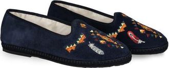 Fortela Frutate Friulane Suede Leather Embroidery in Navy Blue at Nordstrom, Size 39