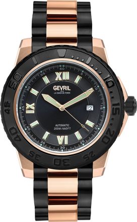 Gevril Group Seacloud Swiss Automatic Black Dial Black -Rose Gold PVD