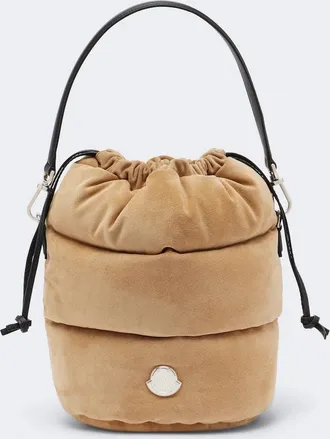 Moncler Caradoc Small suede down bucket bag