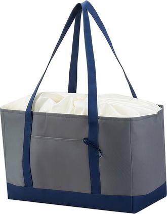 Generic Reusable Grocery Bags Foldable | Large Capacity Drawstring with Pockets,Reusable Heavy Duty Grocery Bags,for Home Apartment Outdoor Camping Fishing Pi