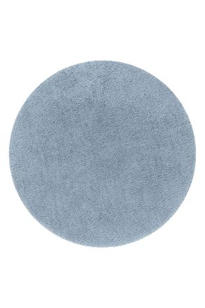 Homie Living Alfombra de ba&ntilde;o lisa de poli&eacute;ster azul gris&aacute;ceo 90 cm