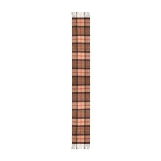 Barbour Accessoires, Dames, Bruin, ONE Size, Wol, Tartan Sjaal met Franjes