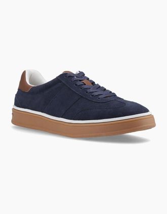 Hush Puppies Mens Hush Puppies Carlos Suede Trainer Leather Mens Navy Trainers - Size: UK 12 / eu 46 / us 14