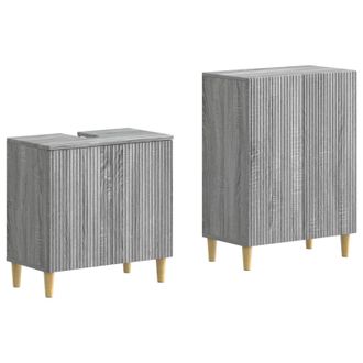 vidaXL Set Di Armadi Da Bagno Da 2 Pezzi Arnhem Sonoma Grigio Vidaxl