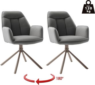 MCA Furniture Armlehnstuhl »RAFAELA Esszimmerstuhl (2er Set) - Stuhl« (Set) 2 Stk.180° drehbar, Metall, Mikrofaser, belastbar 120 kg