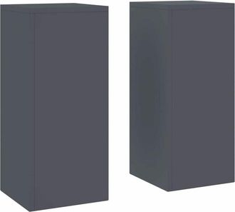 vidaXL Vidaxl - Soportes Para Plantas 2 Pcs Antracita 24 X 24 X 55 Cm Acero