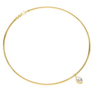Diamond2Deal 14k Yellow Gold 1 Ct Pear Cut Lab Grown Diamond Pendant Necklace 18 VVS-VS, E-F