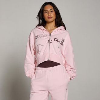 MyProtein Sudadera con capucha y cremallera ligera con estampado Move Club para mujer de MP - Rosa - L