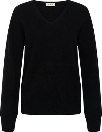 Soaked In Luxury Pullover a coste con scollo a V Slrakel - - Knitwear - Donna - Nero - S