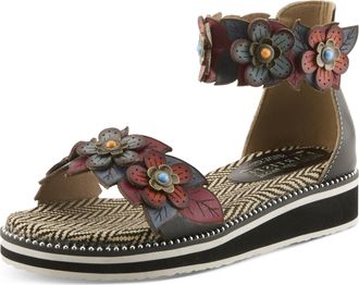 L'Artiste by Spring Step Womens Cruzer Sandal, Black Multi, 7 UK