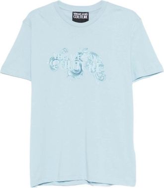 Versace Jeans Couture Light Blue Solid Crew Neck T-Shirt