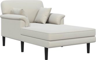 vidaXL Chaise Longue Crema Terciopelo Vidaxl