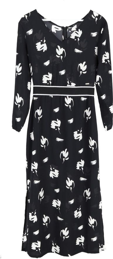 Armani Exchange Floral printed Midi Dress in Black Polyester